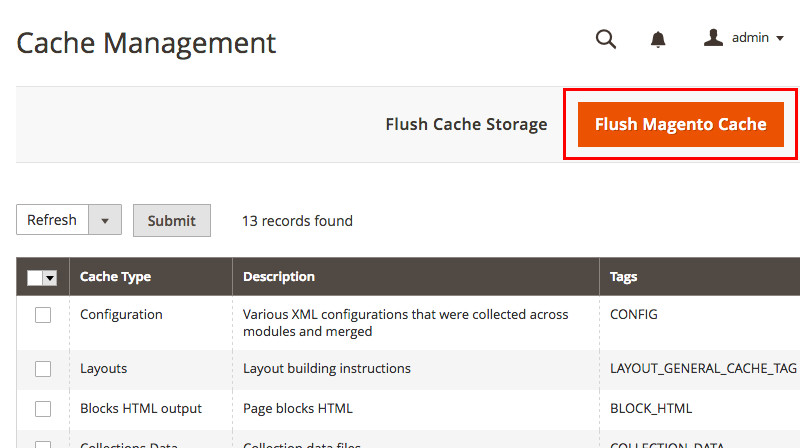 Magento cache cleanup