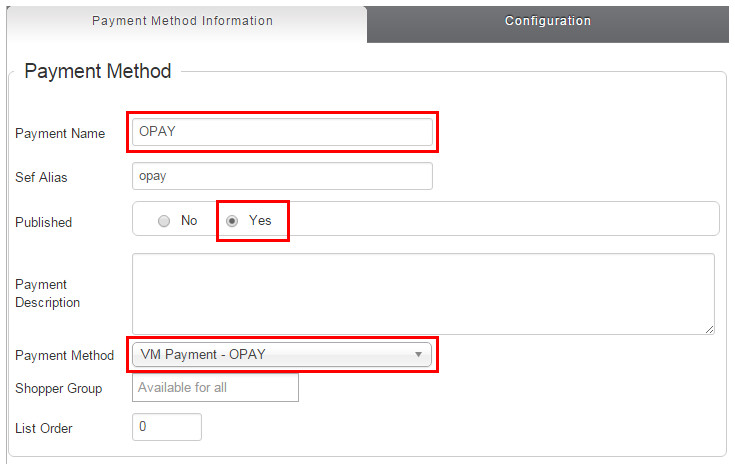 Payment method creation
